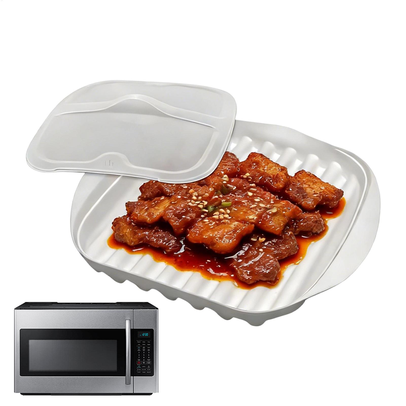 Meal Prep Hot Dogs - Bandeja Antiaderente para Bacon de Micro-ondas,