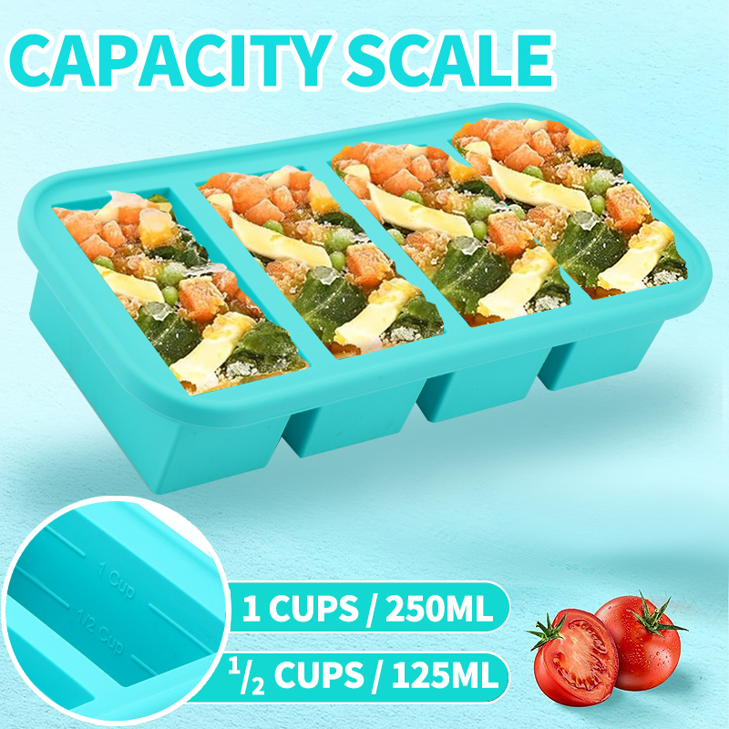 Meal Prep Template - 4 moldes cobertos de silicone para
