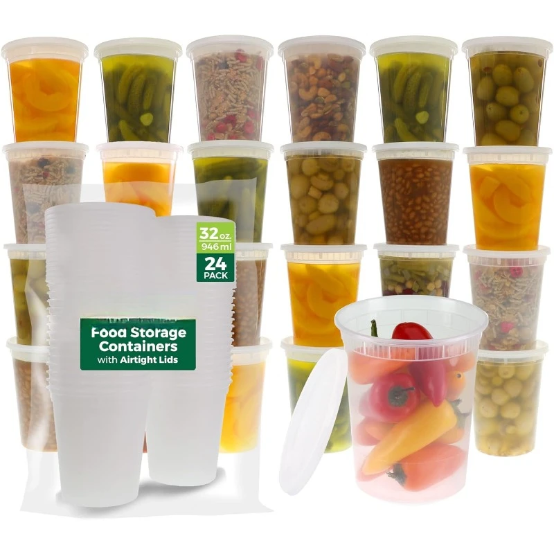 Meal Prep Containers - Embalagens de plástico com tampas, lodo,