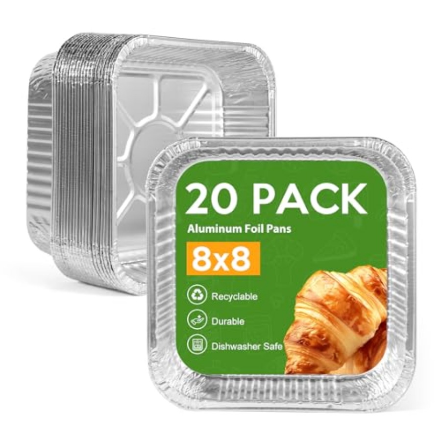 Meal Prep Containers - Assadeiras Descartáveis de Alumínio 8x8 polegadas
