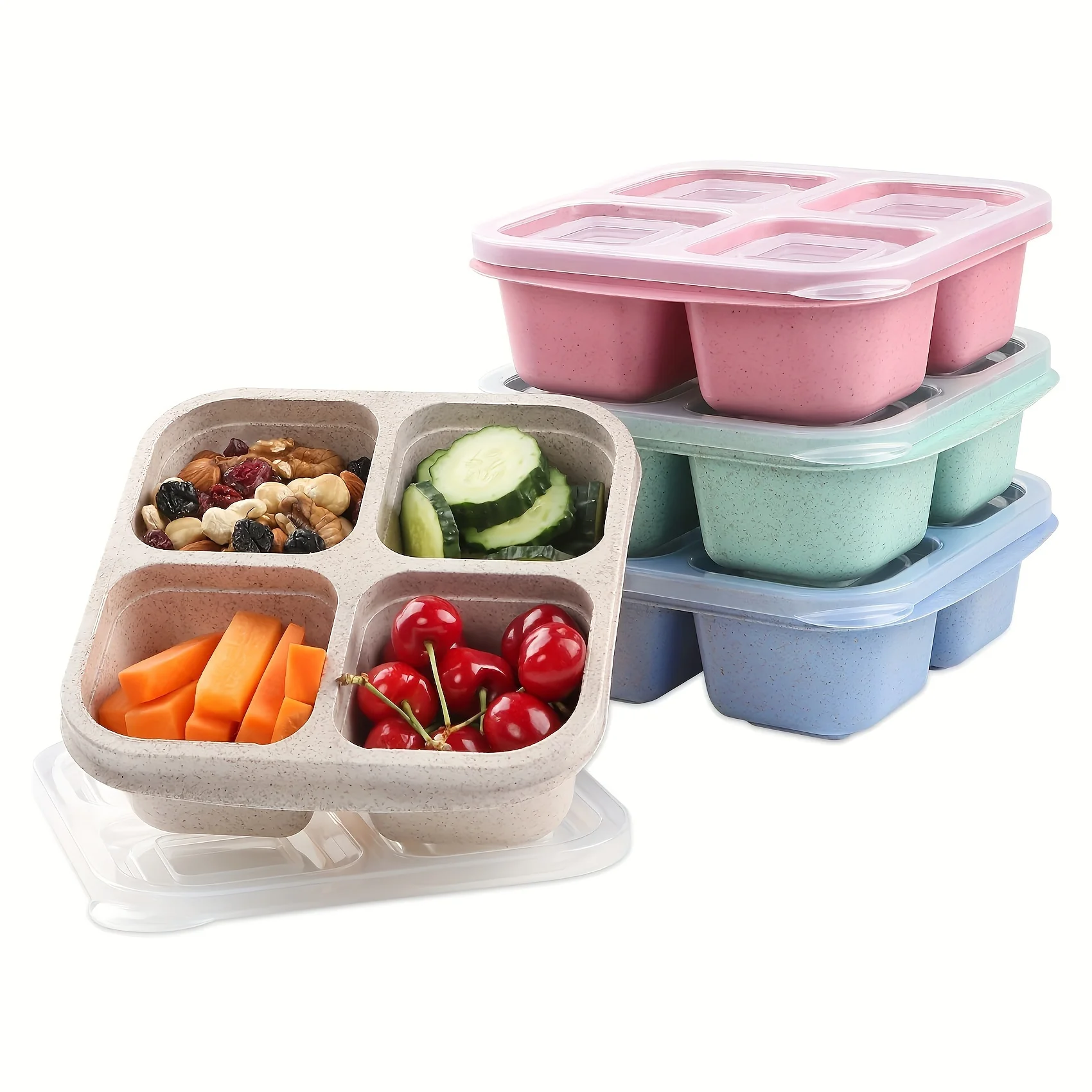 Snack Box com 4 tampas transpa - Meal Prep Containers avaliação e preço