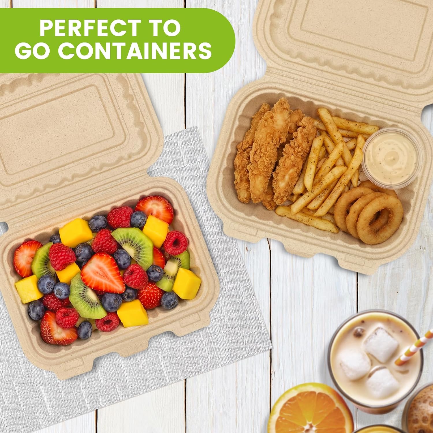 Pacote com 50 Recipientes Clam - Meal Prep Containers avaliação e preço