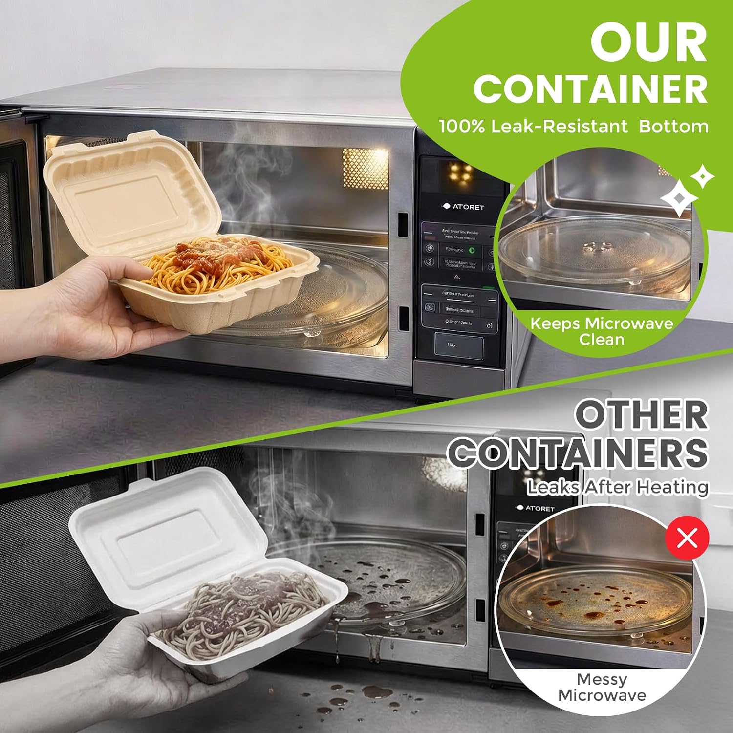 Pacote com 50 Recipientes Clam - Meal Prep Containers avaliação e preço