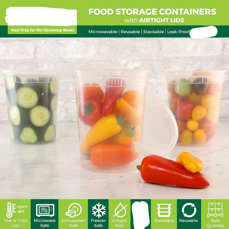 Embalagens de plástico com tam - Meal Prep Containers avaliação e preço